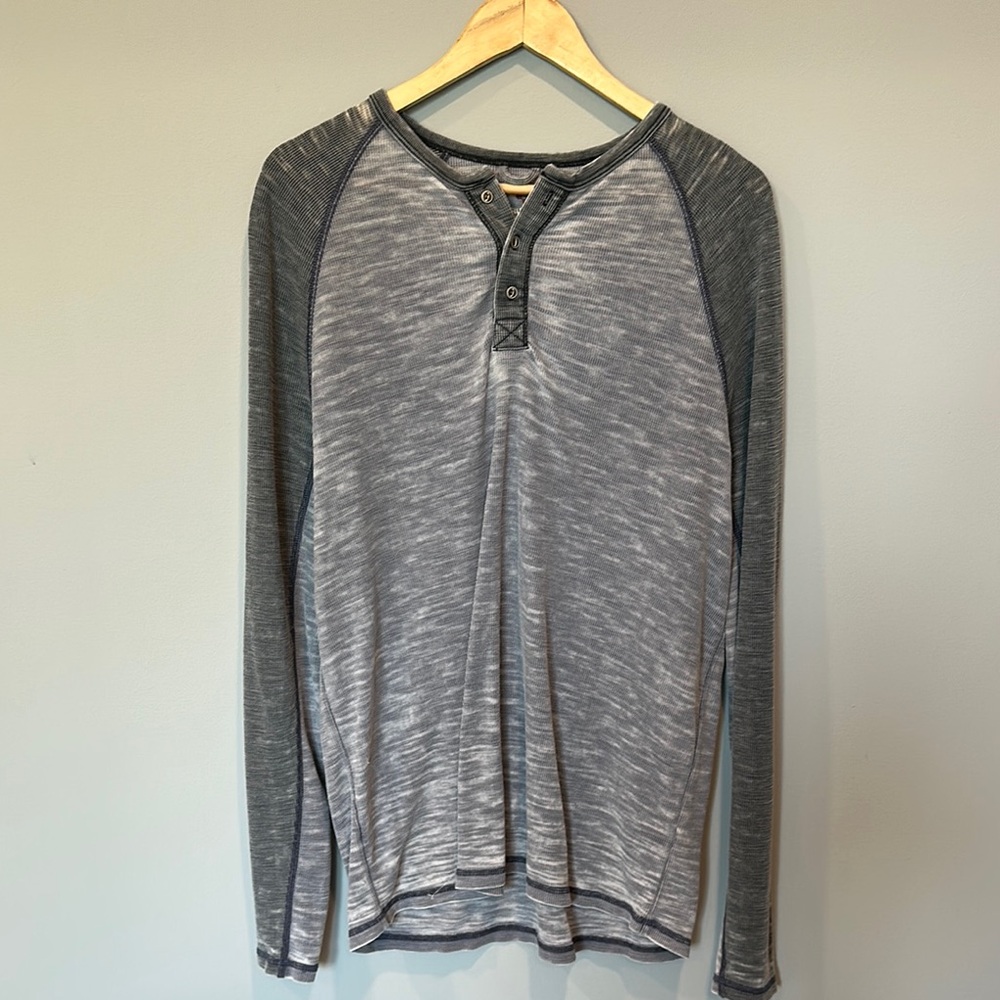 True Grit Gray Long Sleeve Henley Shirt